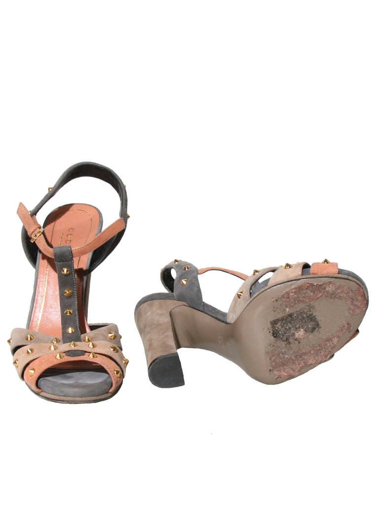 Gucci Suede Studded Sandals