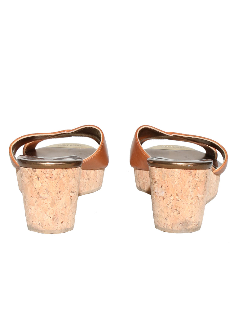 Jimmy Choo Leather Wedge Sandals