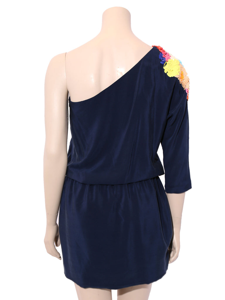 Tibi Begonia Sequins One-Shoulder Dress