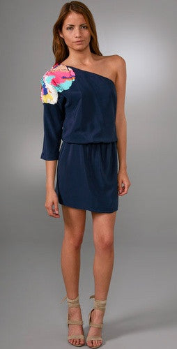 Tibi Begonia Sequins One-Shoulder Dress