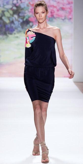 Tibi Begonia Sequins One-Shoulder Dress