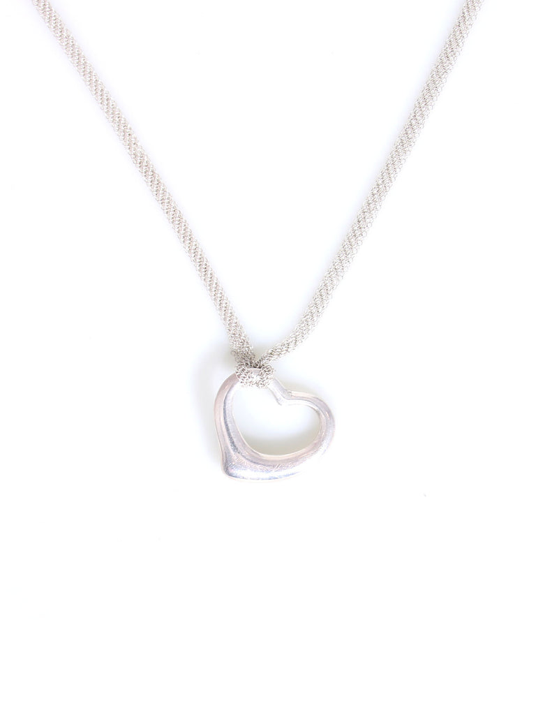 Tiffany & Co. Mesh Open Heart Pendant Necklace