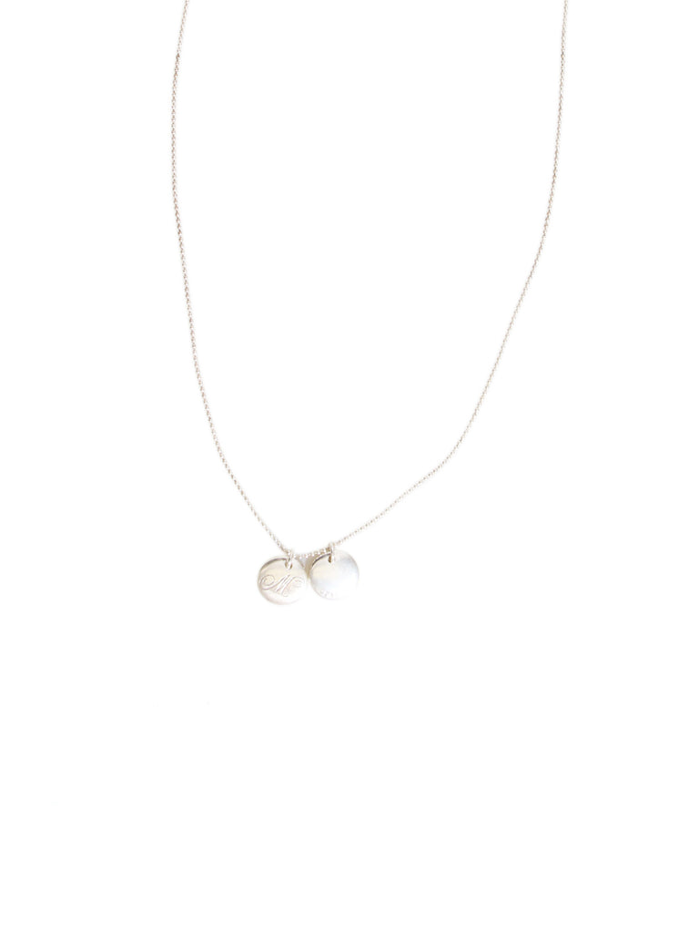 Notes Letter 'M' and Letter 'T' Charm Necklace