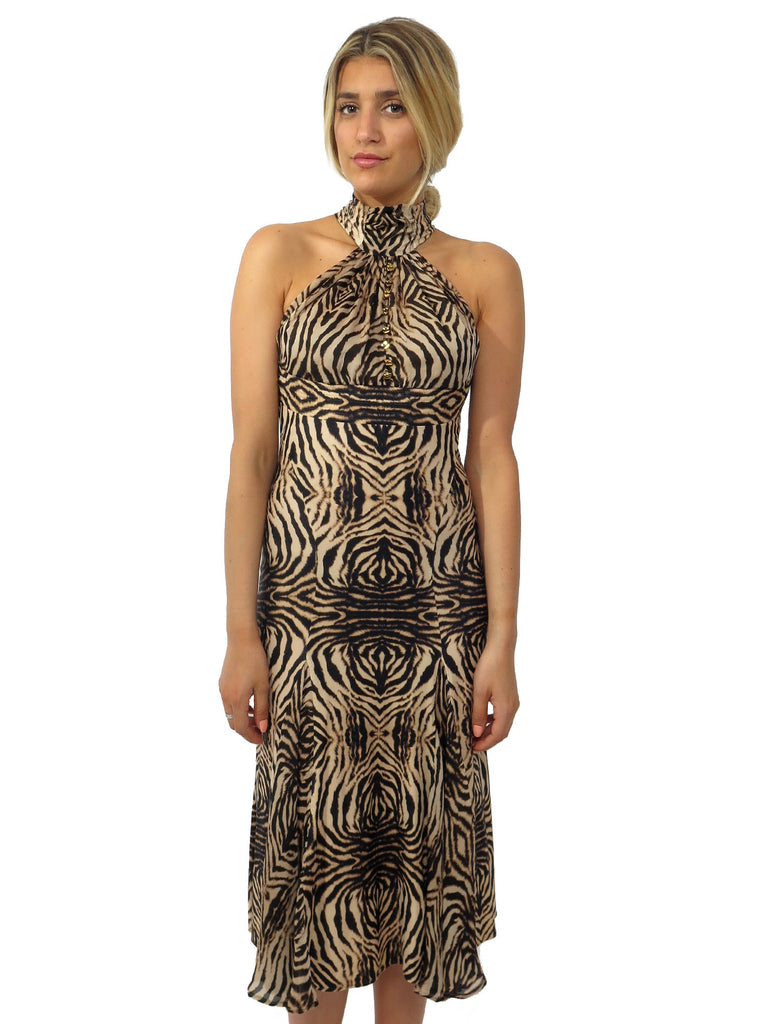 Roberto Cavalli Tiger Print Stretch-Jersey Dress