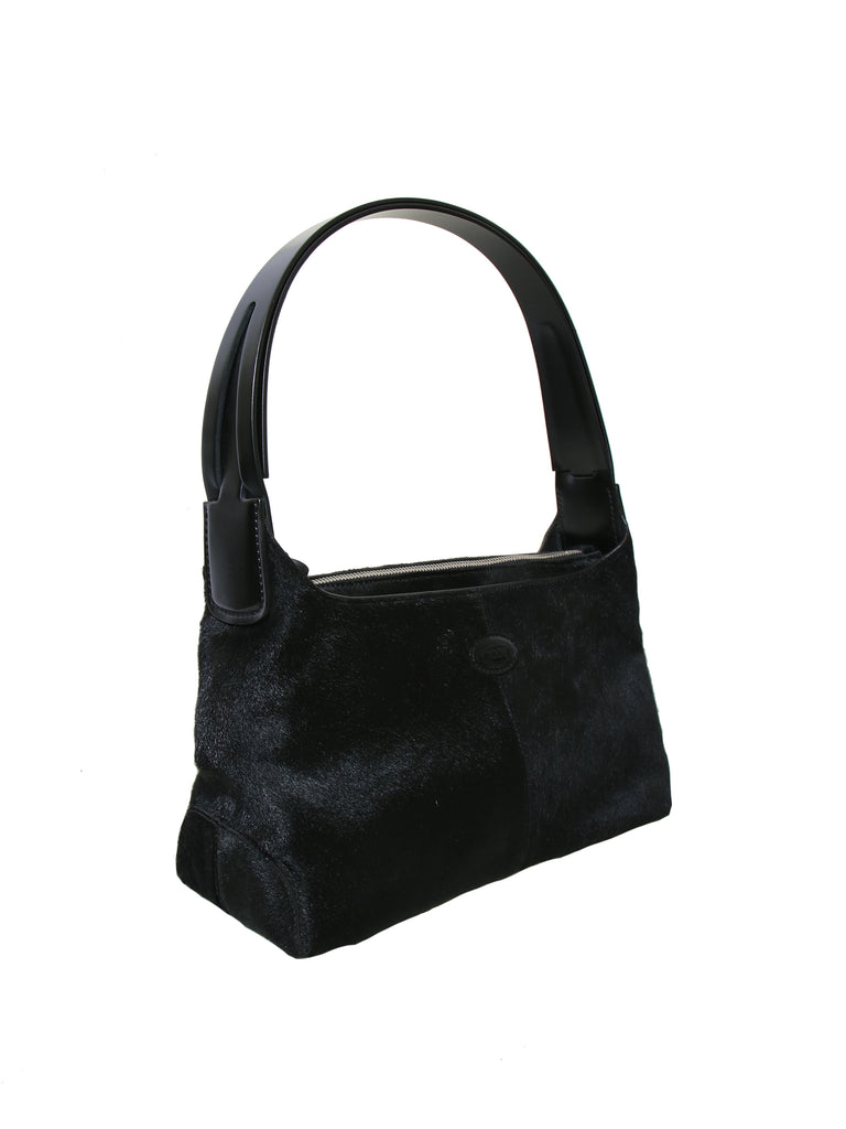 Tod's Leather-Trimmed Ponyhair Shoulder Bag