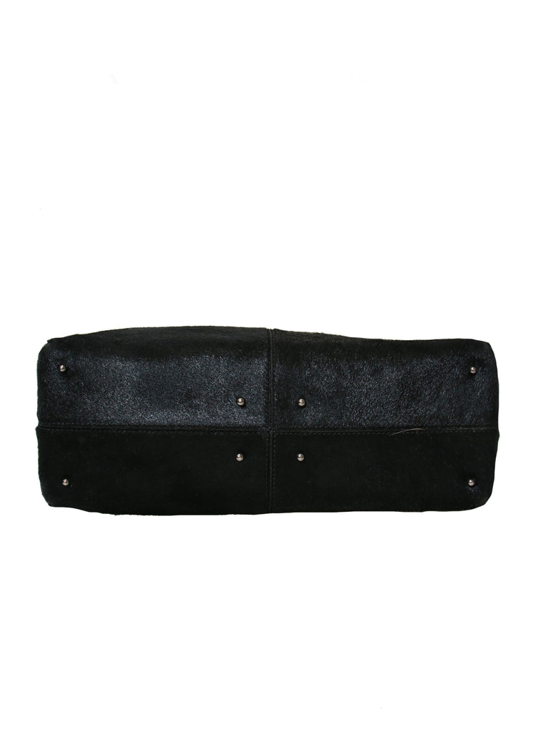 Tod's Leather-Trimmed Ponyhair Shoulder Bag