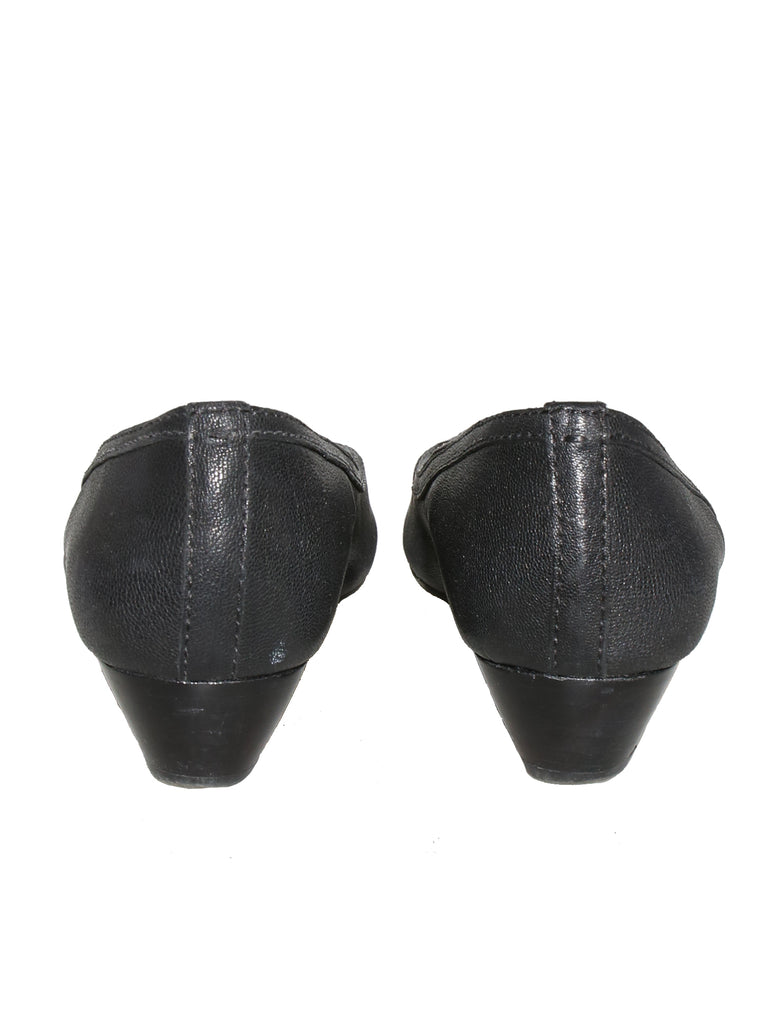 Tory Burch Leather Peep-Toe Wedges