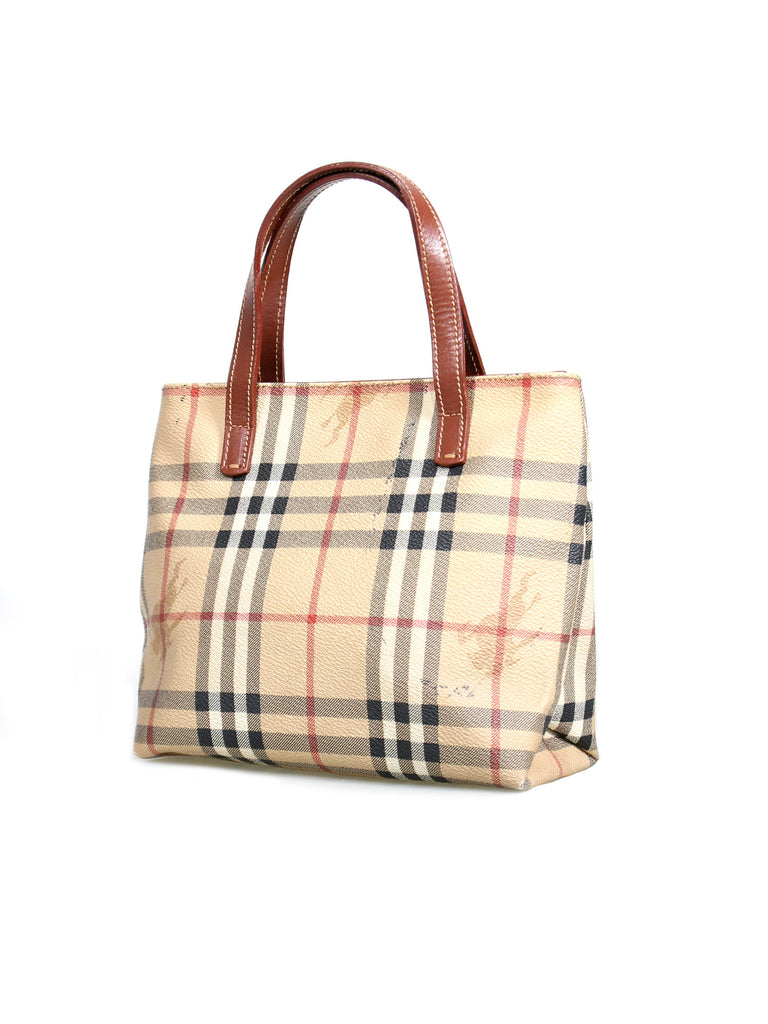 Burberry Haymarket Check Small Tote Bag