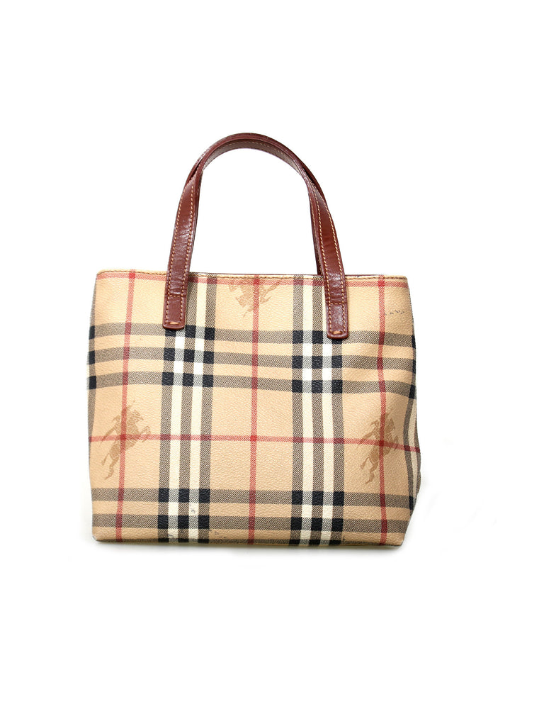 Burberry Haymarket Check Small Tote Bag