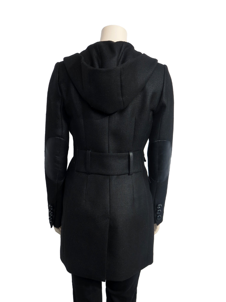 Mackage Hooded Leather Detail Coat