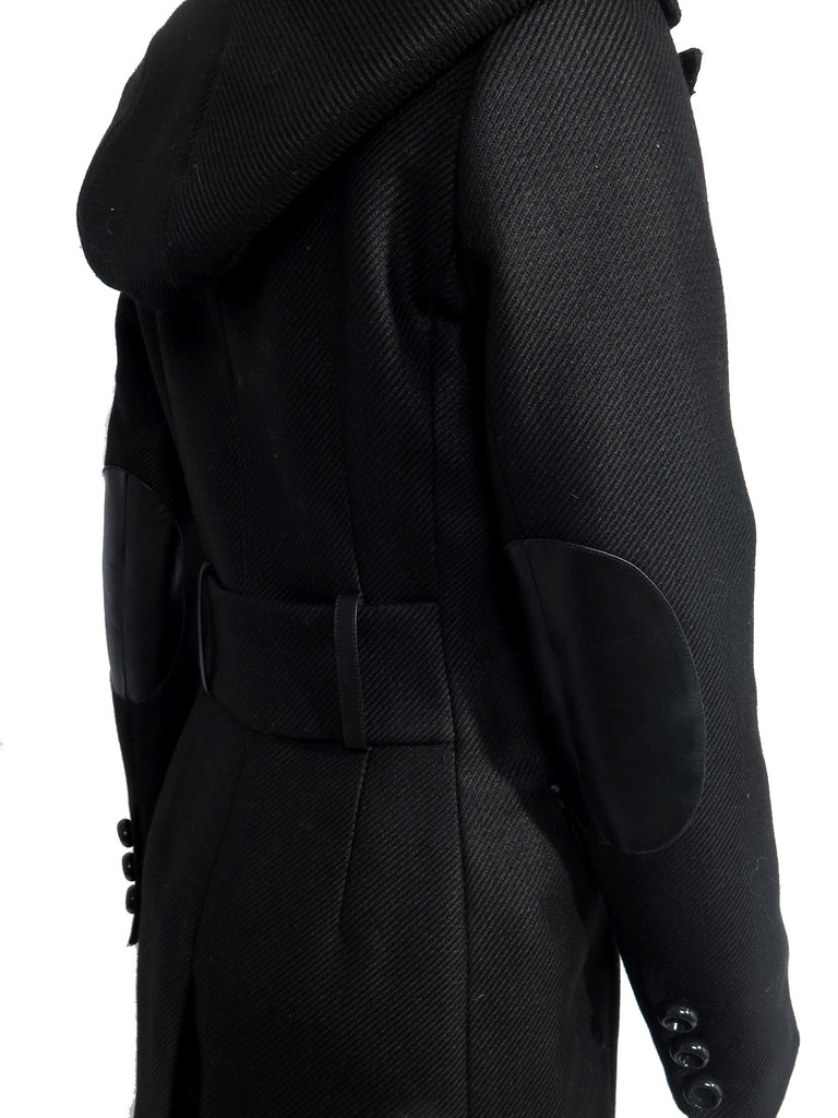 Mackage Hooded Leather Detail Coat