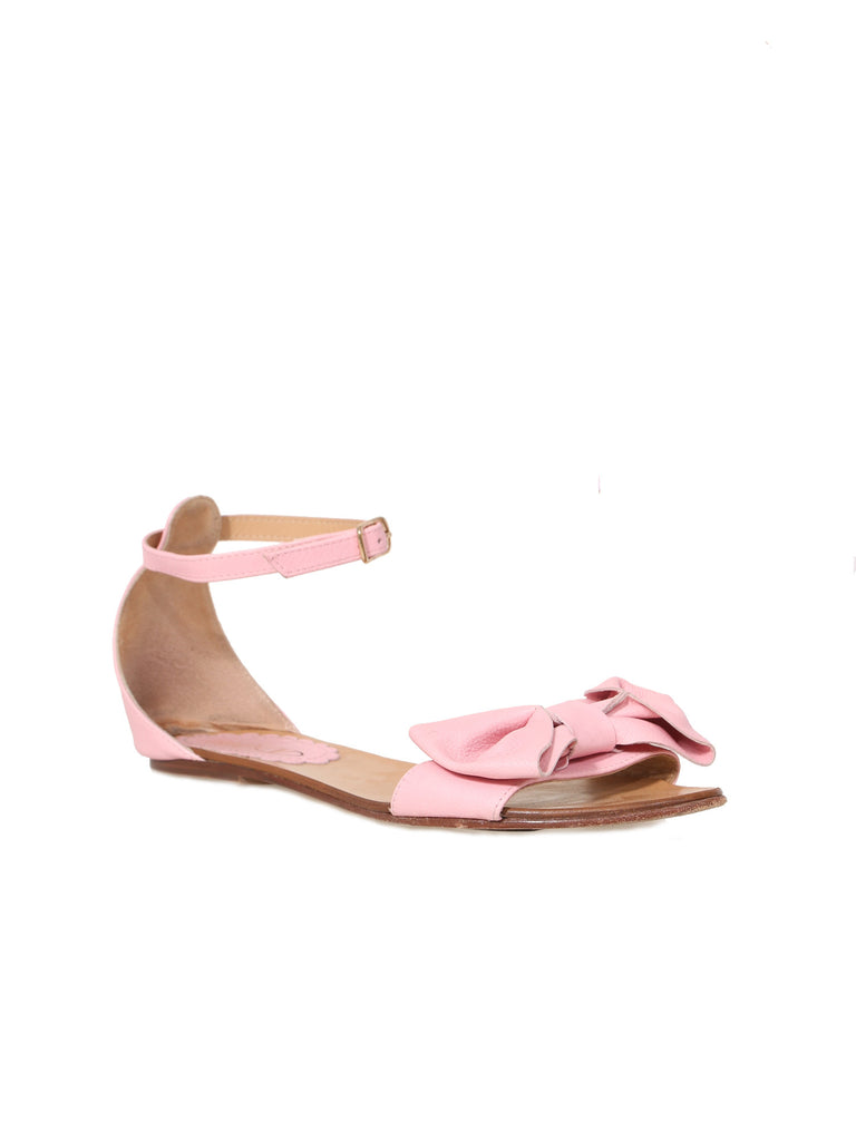 Red Valentino Leather Bow Embellished Sandals