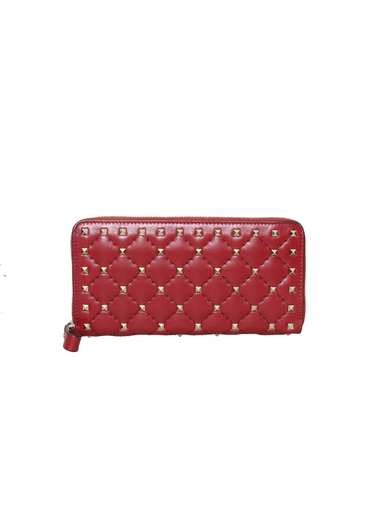 Valentino Rockstud Zip-Around Wallet