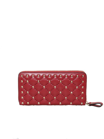 Valentino Rockstud Zip-Around Wallet