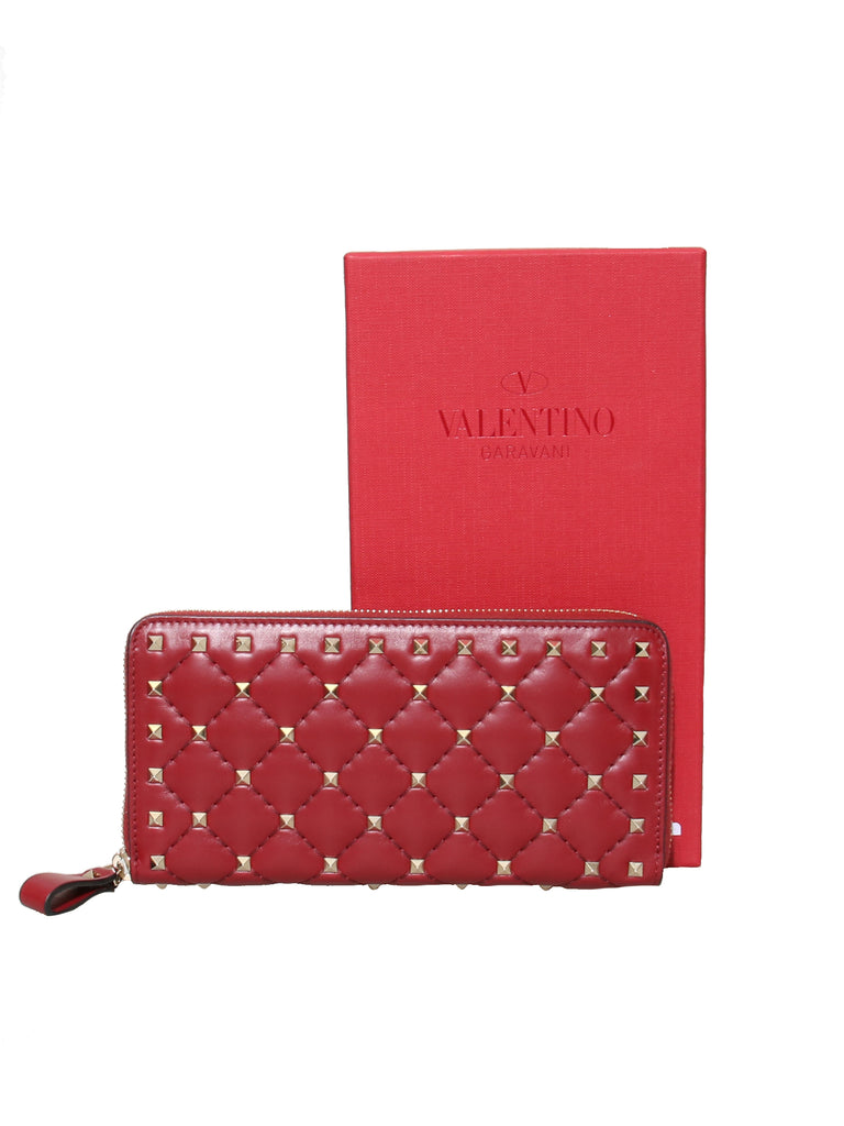 Valentino Rockstud Zip-Around Wallet