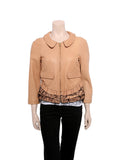 Valentino Leather Ruffle Jacket
