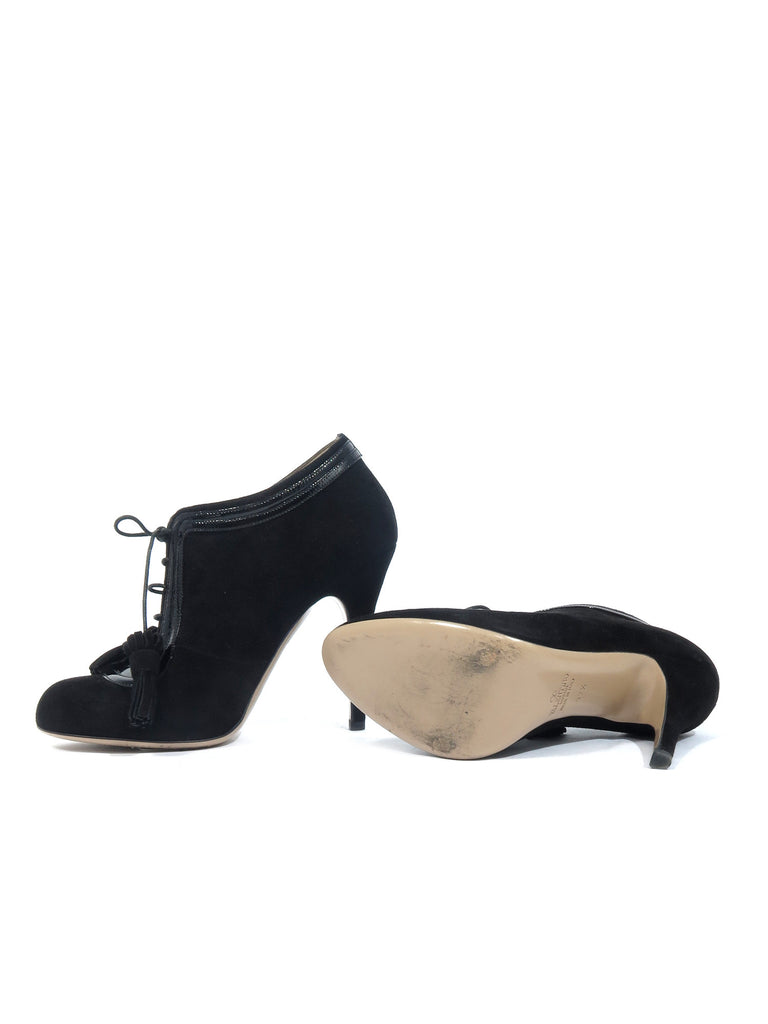 Valentino Suede Tassel Booties