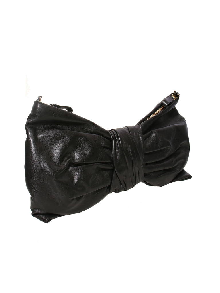 Valentino Leather Bow Clutch Bag