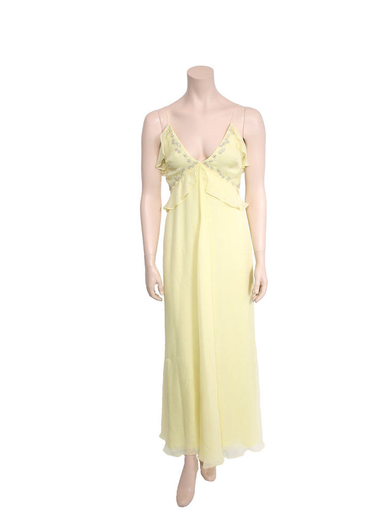 Vera Wang Embellished Silk Gown