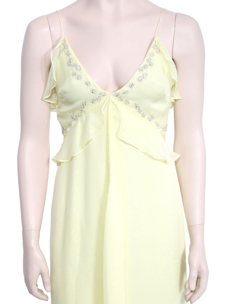 Vera Wang Embellished Silk Gown