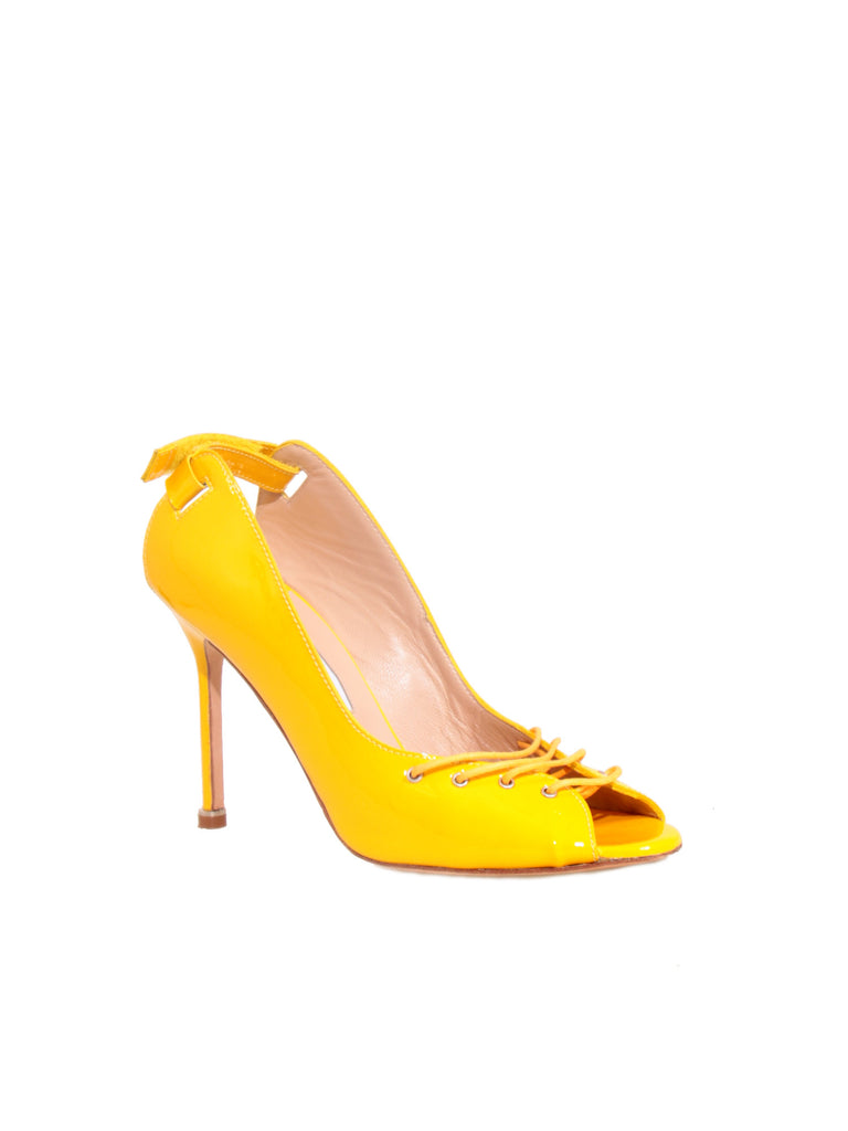 Manolo Blahnik Laced-Up Patent Sandals