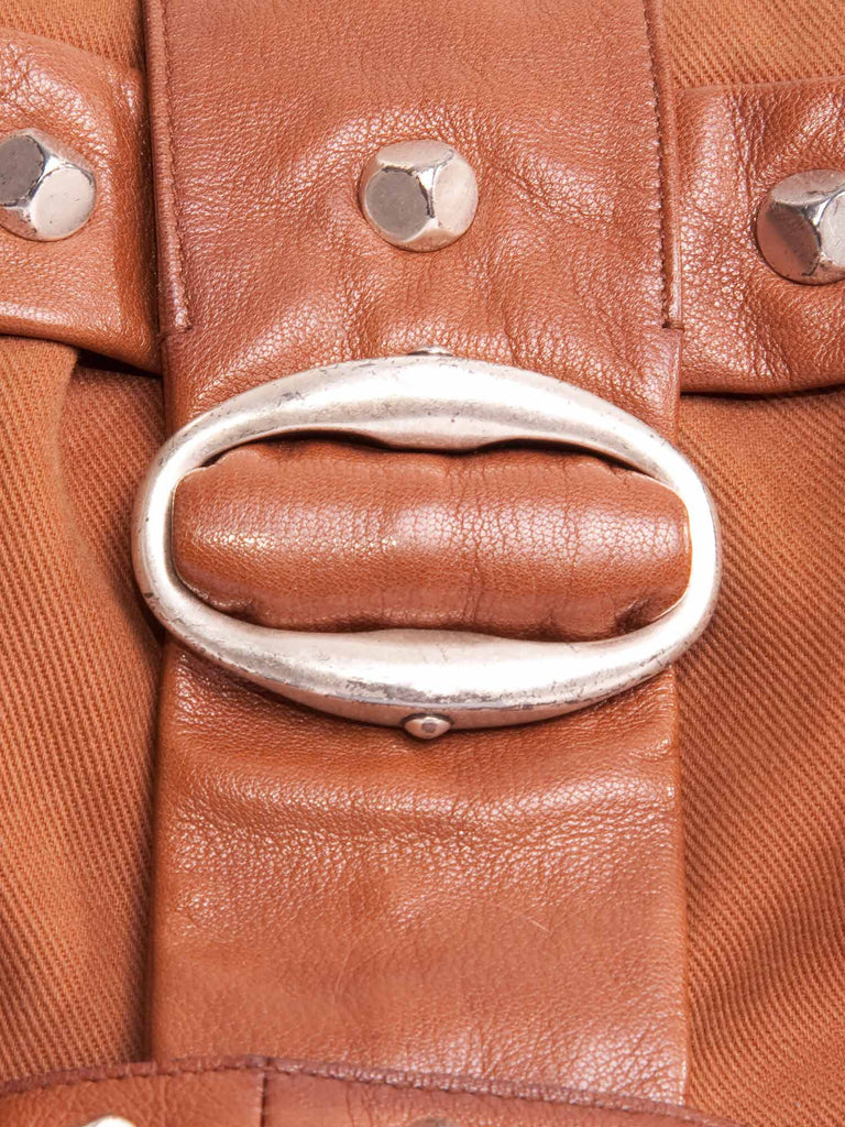 Saint Laurent Canvas Studded Shoulder Bag