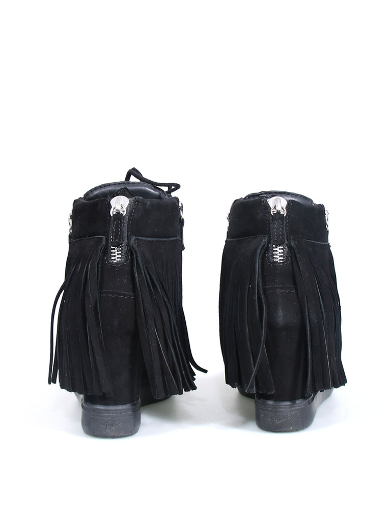 Giuseppe Zanotti Suede Fringe Wedge Sneakers