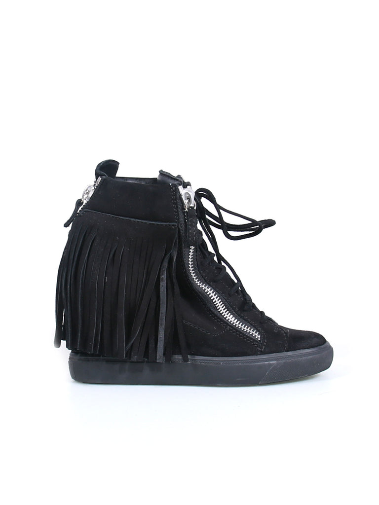Giuseppe Zanotti Suede Fringe Wedge Sneakers
