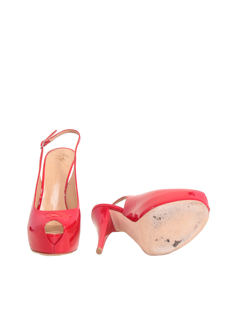 Giuseppe Zanotti Patent Peep-Toe Sandals