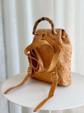 Vintage Mini Ostrich Bamboo Backpack