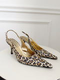 Vintage Slingback Leopard Print Pumps