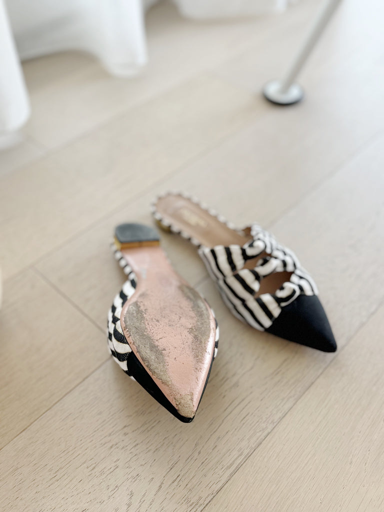 Striped Pointed Flats