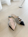 Striped Pointed Flats
