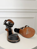 Leather Grommet Studded Sandals