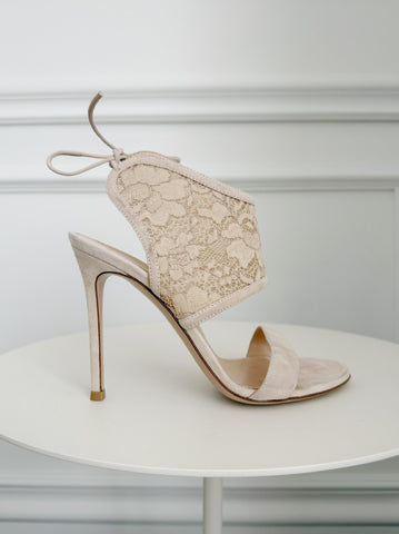 Suede and Lace Sandals