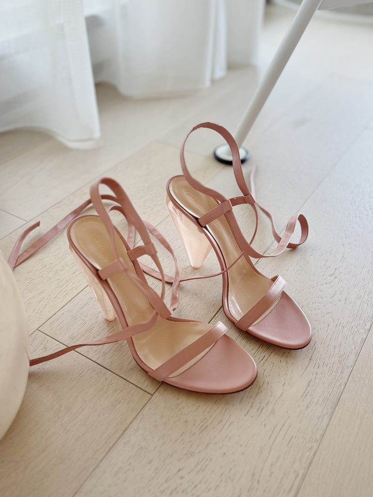 Lucite Heel Sandals