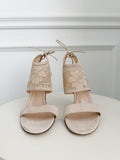 Suede and Lace Sandals