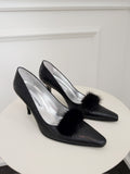 Vintage Fur Embellished Pumps