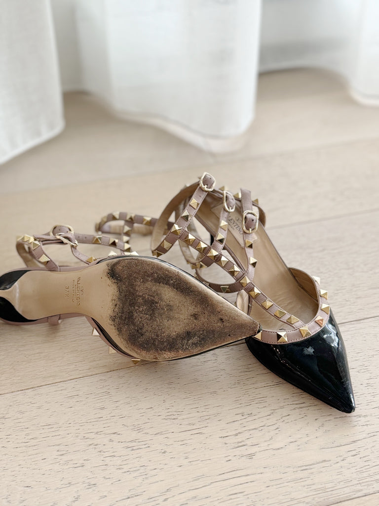 Patent Leather Rockstud Pumps