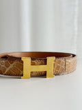 Vintage Mini Constance belt buckle & Reversible Crocodile Porosus strap 24mm