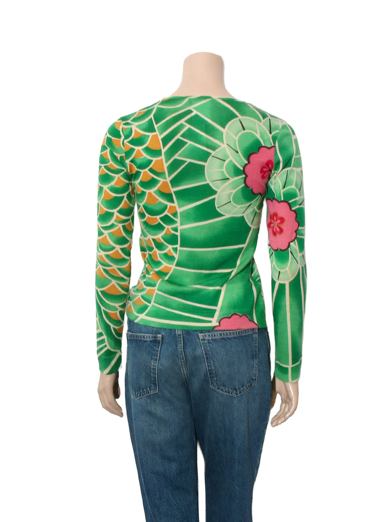Vintage Knit Printed Top