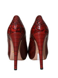 Croc Embossed Leather Pumps