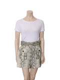 Snake Print Linen Shorts