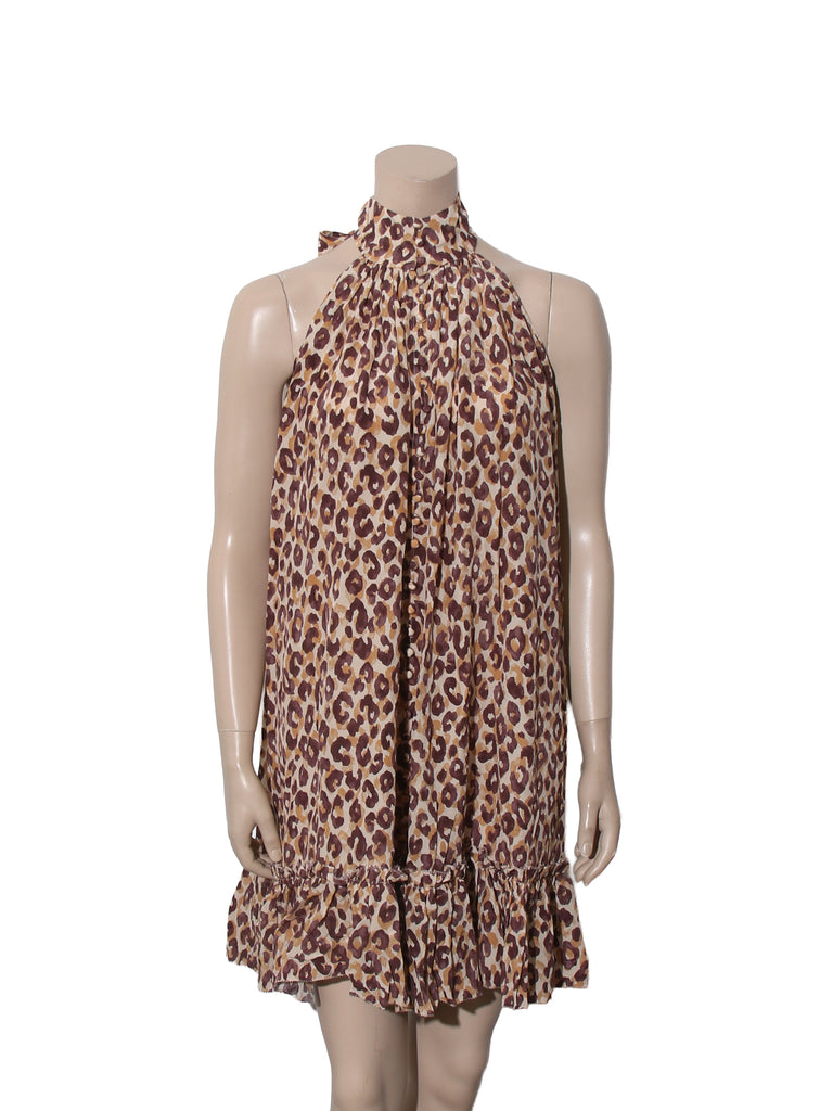 Leopard Print Silk Dress