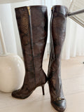 Snake Skin Knee High Boots