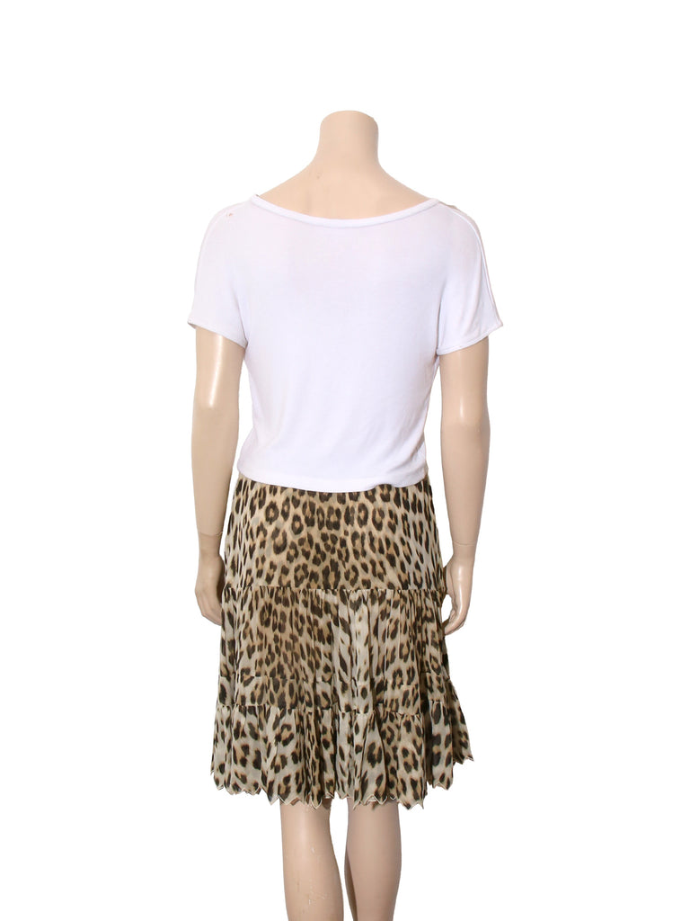 Vintage Silk Leopard Print Skirt