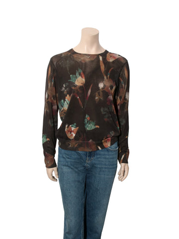 Floral Silk Knit Sweater