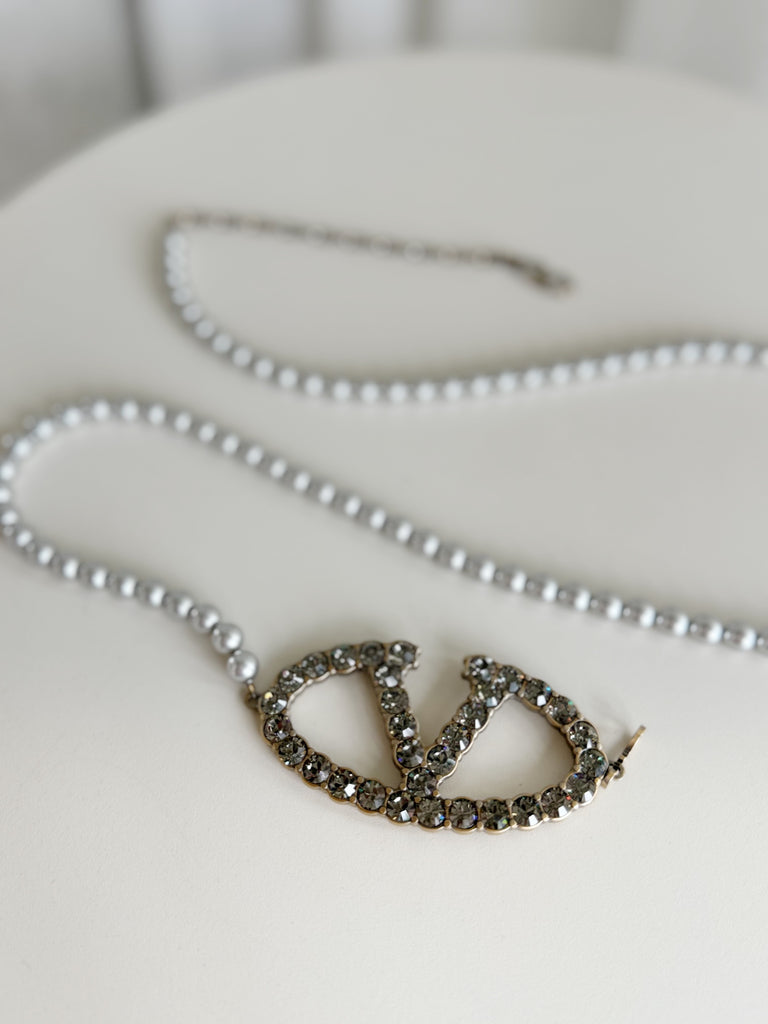 Pearl Embellished Chain Belt