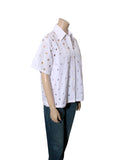 Cut Out Polka Dot Shirt