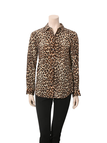 Silk Leopard Print Blouse